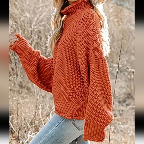 🆕️ Turtleneck Loose Oversized Chunky Knitted Sweater - Picture 2 of 6